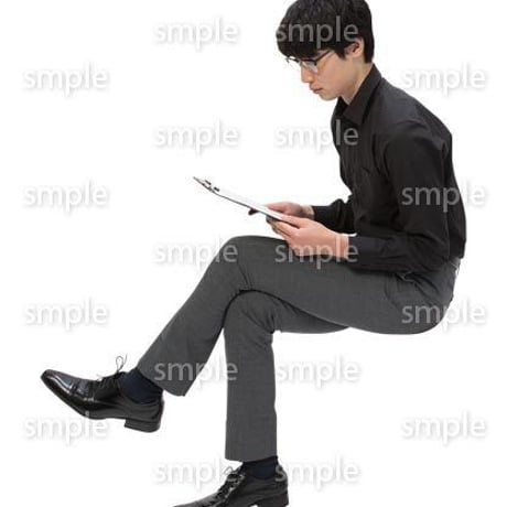 Cutout People　座る　男性　LL_123