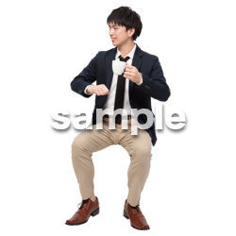 Cutout People　座る　男性　LL_066