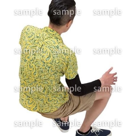 Cutout People　鳥瞰　座る男性 　FF_434
