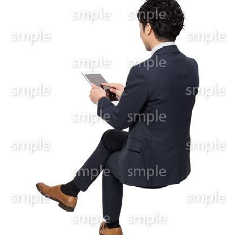 Cutout People　座る　男性　LL_010