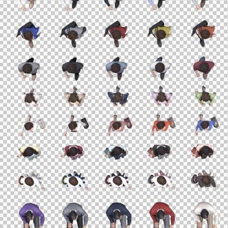 俯瞰人物 (ふかんじんぶつ)素材 - 透過PNG 275個セット