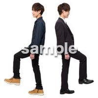 Cutout People　階段を上る動作　JJ_448