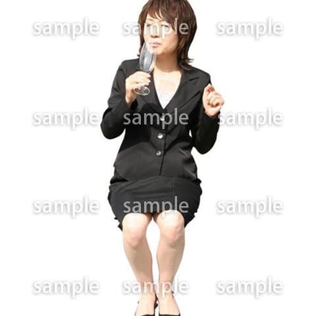 人物切抜き素材　座る人編　H_364