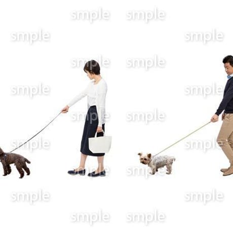 Cutout People　犬の散歩　II_468