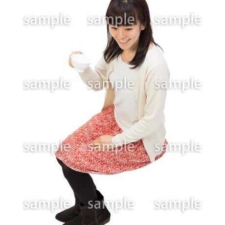 Cutout People　鳥瞰　座る女性 　FF_497