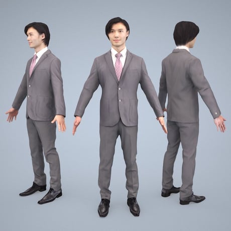 3D人モデルAポーズ　064_Syun