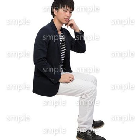 Cutout People　座る　男性　LL_113