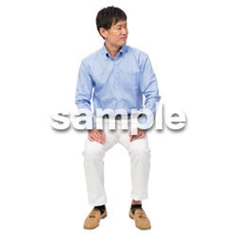Cutout People　座る　男性　LL_386