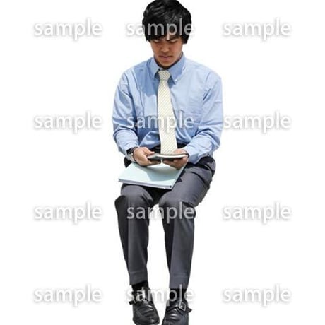 人物切抜き素材　座る人Ⅱ編　Q_385