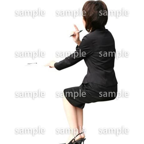 人物切抜き素材　座る人編　H_376