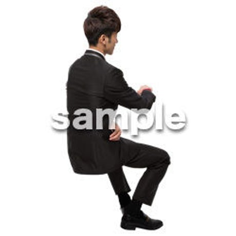 Cutout People　座る　男性　LL_024