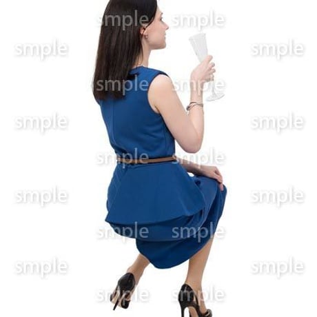 Cutout People　座る　外国人　KK_524
