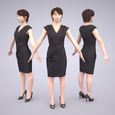 3D人モデルAポーズ　024_Haru