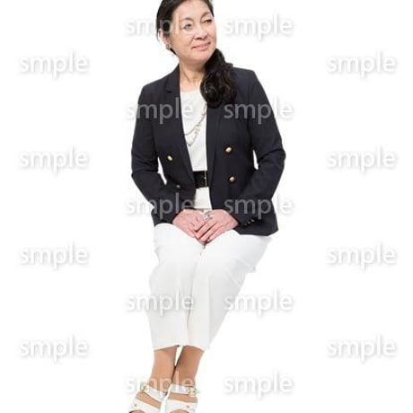 Cutout People　座る女性　KK_411