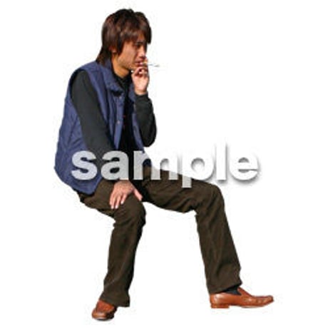 人物切抜き素材　座る人編　H_313