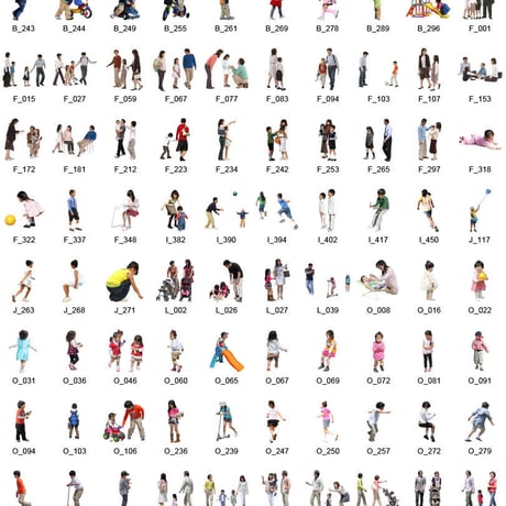 100個セット★人物切抜き素材-子供 ファミリー  1k005