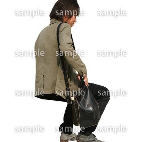 人物切抜き素材　座る人編　H_257