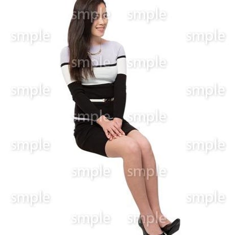 Cutout People　座る女性　KK_042