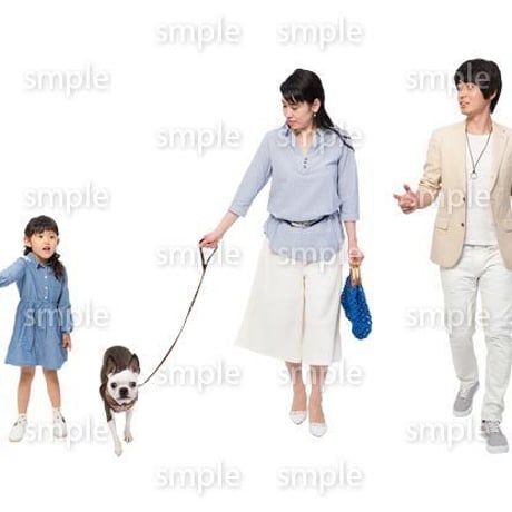 Cutout People　犬の散歩　II_446