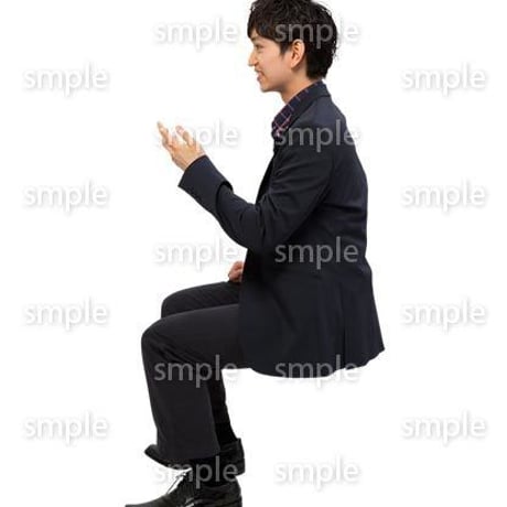 Cutout People　座る　男性　LL_079