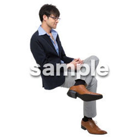Cutout People　座る　男性　LL_088