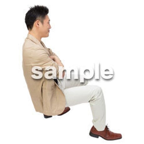 Cutout People　鳥瞰　座る男性 　FF_418