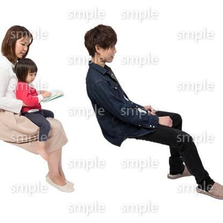 Cutout People　アットホーム　座る　II_363
