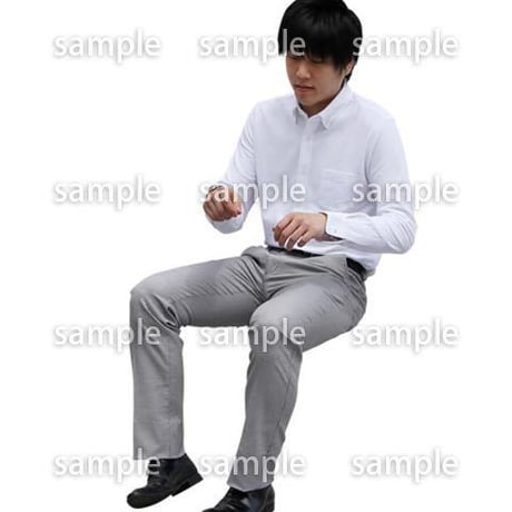 人物切抜き素材　座る人Ⅱ編　Q_475