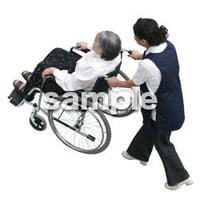 人物切抜き素材　医療・シニア車椅子編　D_290