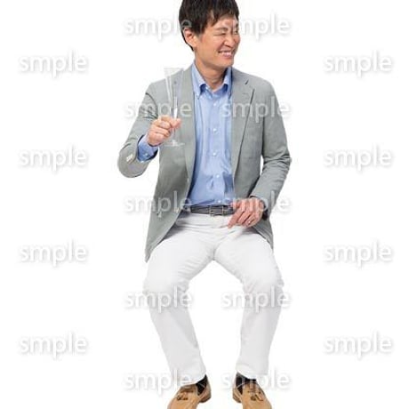 Cutout People　座る　男性　LL_236