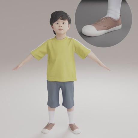 3D人モデルAポーズ　228_Rui