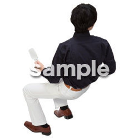 Cutout People　鳥瞰　座る男性 　FF_414