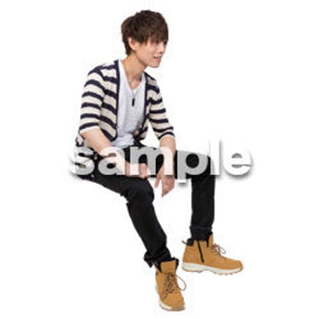 Cutout People　座る　男性　LL_442
