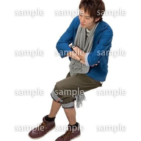 Cutout People　鳥瞰　座る男性 　FF_427