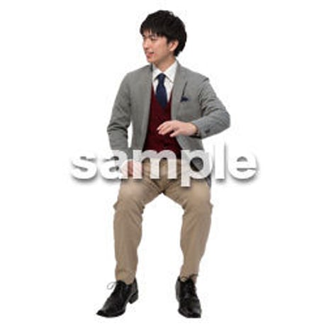 Cutout People　座る　男性　LL_226