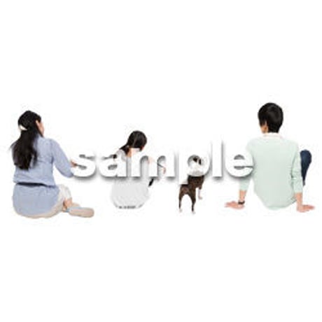 Cutout People　犬の散歩　II_500