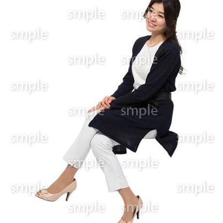 Cutout People　座る女性　KK_133