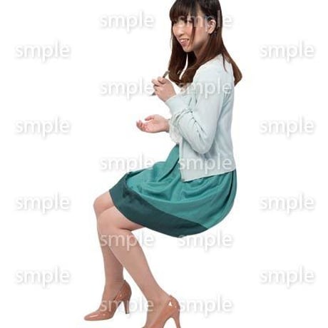 Cutout People　座る女性　KK_298