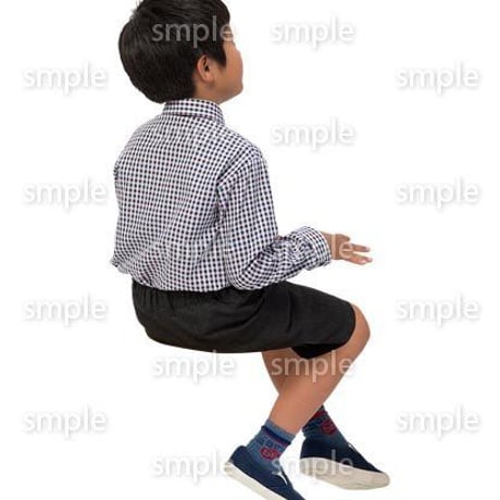 Cutout People　座る　男の子　LL_539