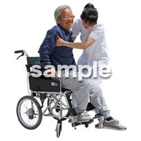 人物切抜き素材　シニア介護編　S_073