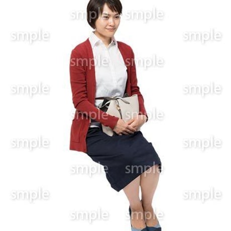 Cutout People　座る女性　KK_272