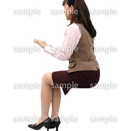 人物切抜き素材　座る人編　H_353
