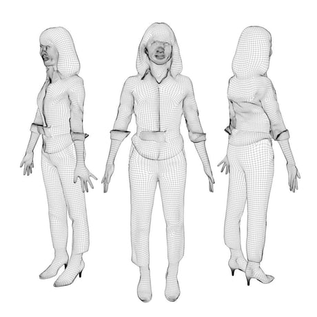 3D人モデルAポーズ　018_Kana