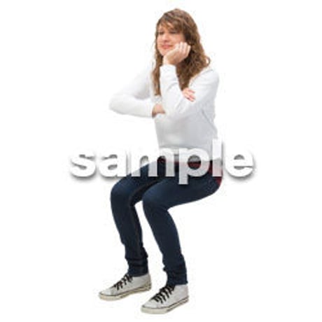 Cutout People　外国人-女性-座る　BB_477