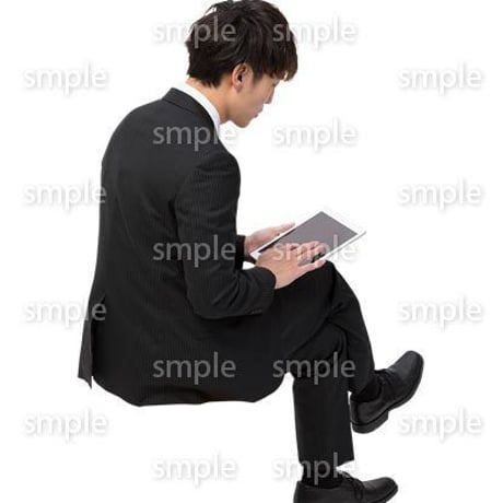 Cutout People　座る　男性　LL_055