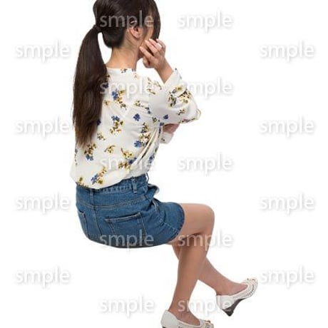 Cutout People　座る女性　KK_339