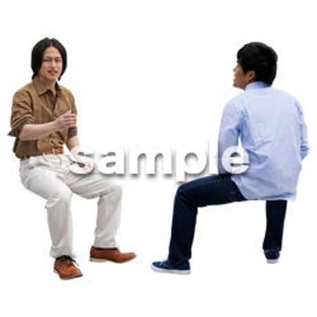 人物切抜き素材　座る人Ⅱ編　Q_070
