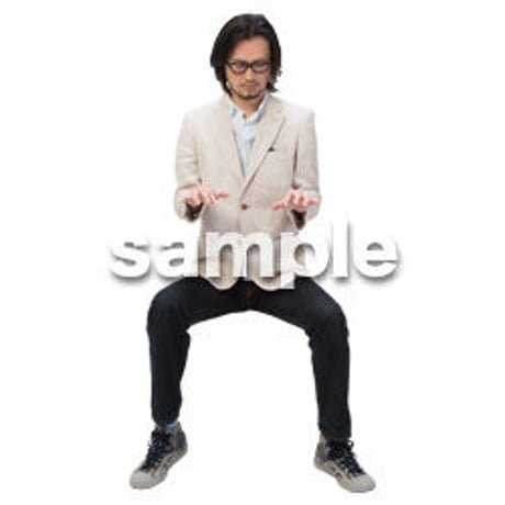 Cutout People　座る　男性　LL_306