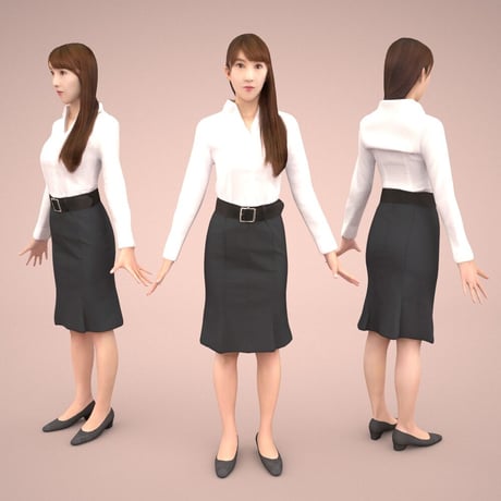 3D人モデルAポーズ　008_Rika