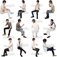 人物切抜きセット☆座る男性　1_set179